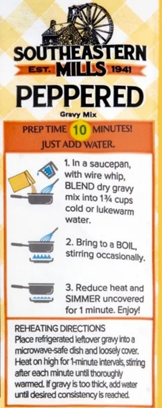 Southeastern Mills Peppered Gravy Mix, 2.75 Oz Pouch