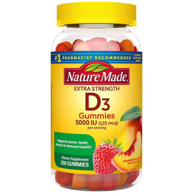 Nature Made D3 5000 Gummies Extra-Strength Vitamin (125 Mcg) (200 Ct.)