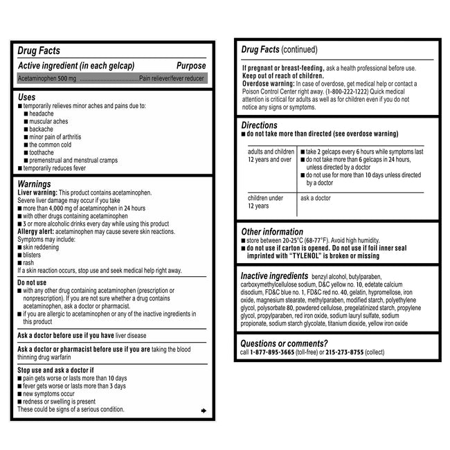 Extra Strength Acetaminophen 500 Mg, Pain & Fever Relief, 290 Rapid Release Gelcaps