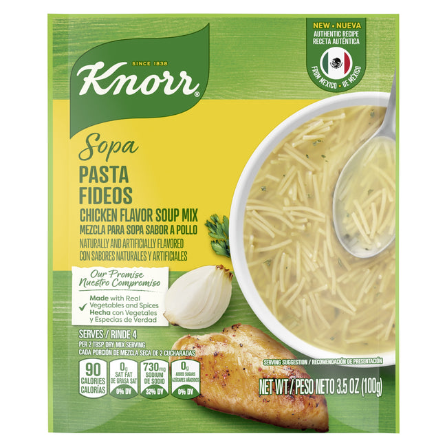Knorr Sopa Pasta Soup Mix Chicken Noodle 3.5 Oz | Fideos Con Sabor A Pollo Pasta Soup Mix